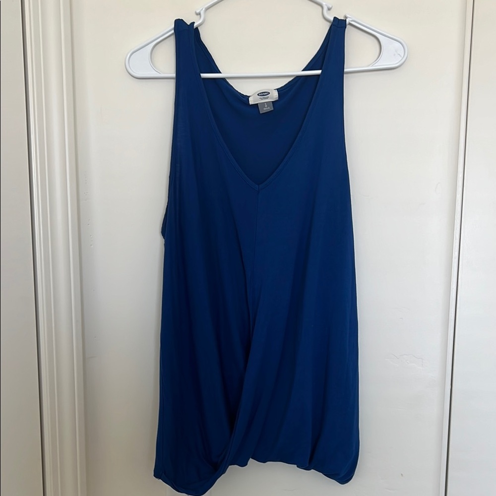 Old Navy Blue Asymmetrical Sleeveless Tank Top